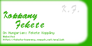 koppany fekete business card