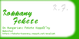 koppany fekete business card